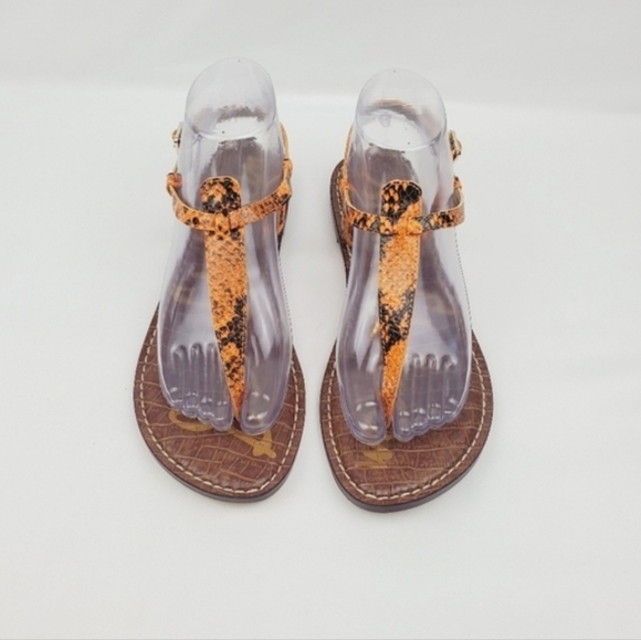 Sam Edelman gigi orange snake print thong Sandals - Picture 3 of 11